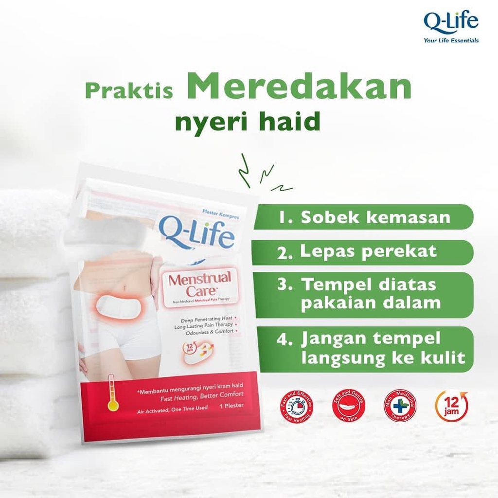 3 Pcs Q-Life - Qlife Menstrual Care Plester Pereda Nyeri Haid