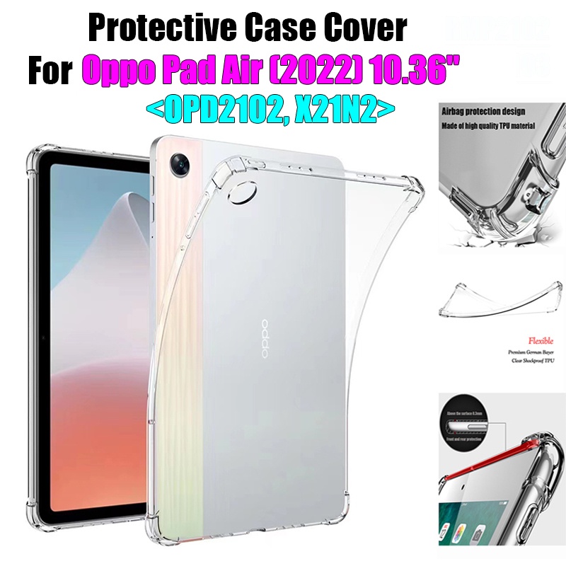 Untuk Oppo Pad Air (2022) 10.36 &quot;OPD2102 X21N2 Kualitas Tinggi Transparan Case Tablet Empat Sudut Anti-Jatuh Perlindungan Lembut TPU Cover