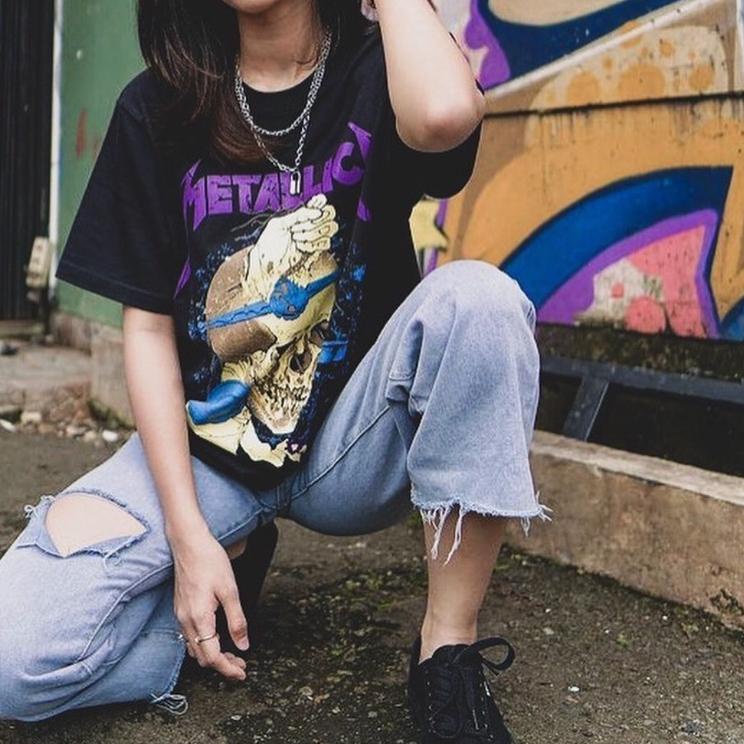 Kaos Metallica Justice - H&M - Kaos Band Full Tag - Kaos Vintage - Kaos Wanita - Kaos Oversize - Kao