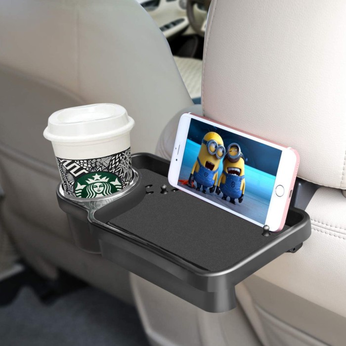 Car Table Tray + Cup Holder | Tempat Organizer Phone Jok Kursi Mobil