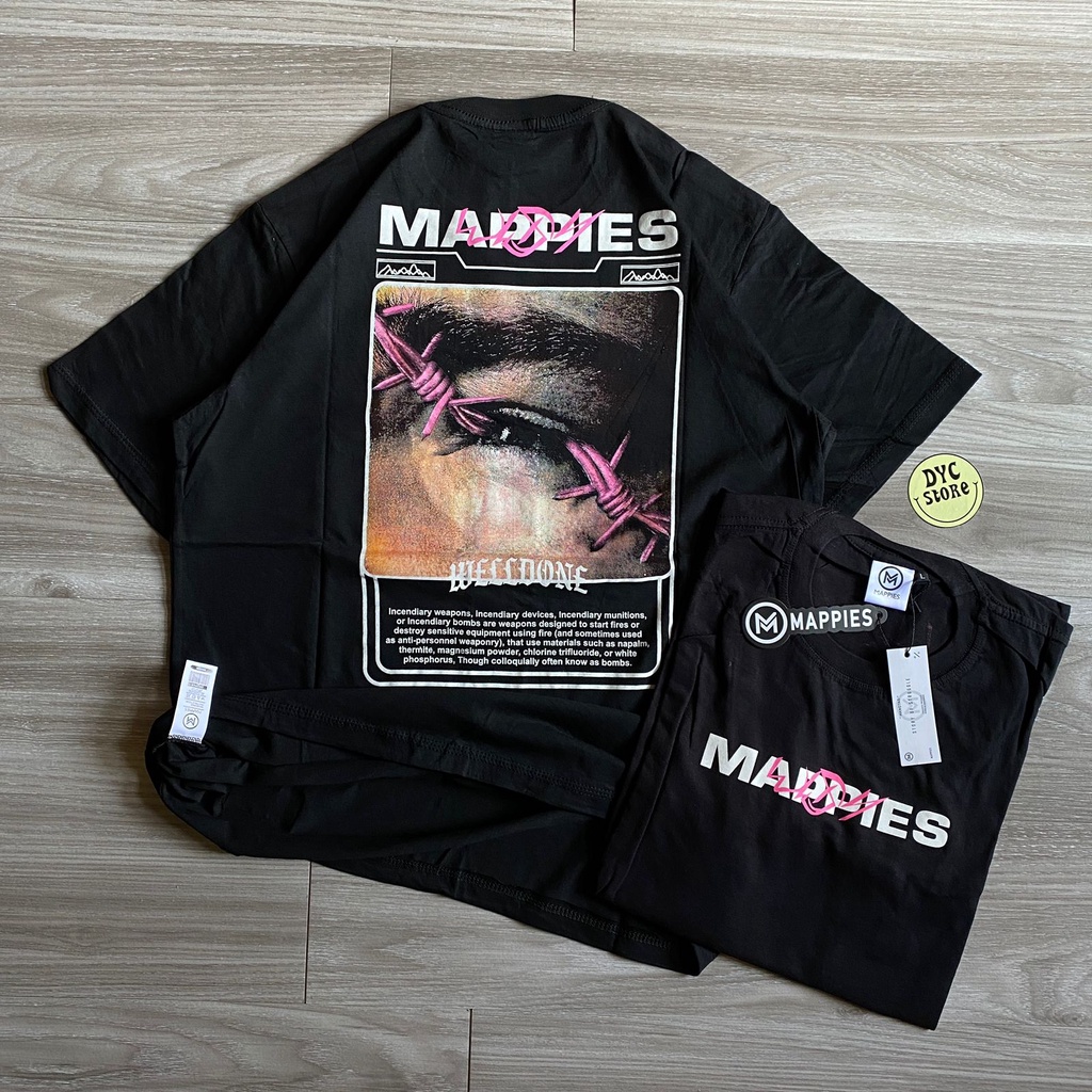 T-Shirt Kaos Distro Streetwear Original Mappies Spesial art Welldone From Bandung Kaos Oversize Hitam