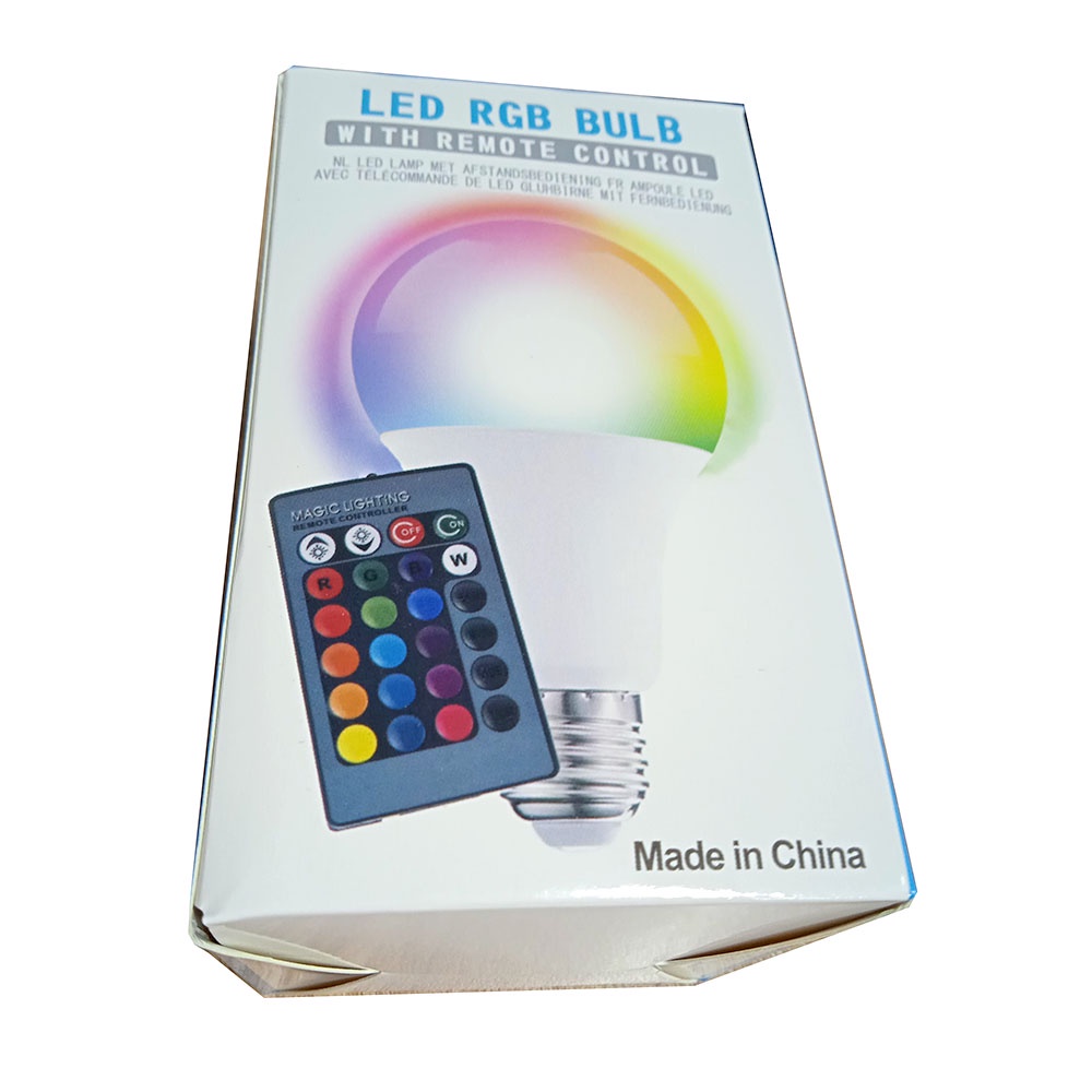 Lampu Bohlam RGB dengan Remote Control E27 10W