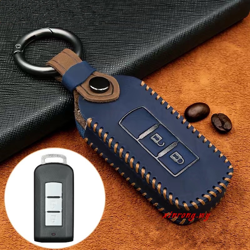 Casing Kunci Remote Mobil Keyless Bahan Kulit Untuk Mitsubishi Triton Outlander Mirage ASX Lancer