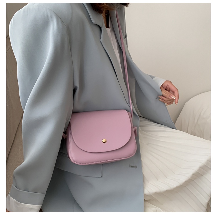 KOREAN SMALL MESSENGER BAG SIMPLE TRENDY / Korean leather sling bag / tas korea selempang / tas slempang kulit mini / tas import lucu simpel simple warna pastel