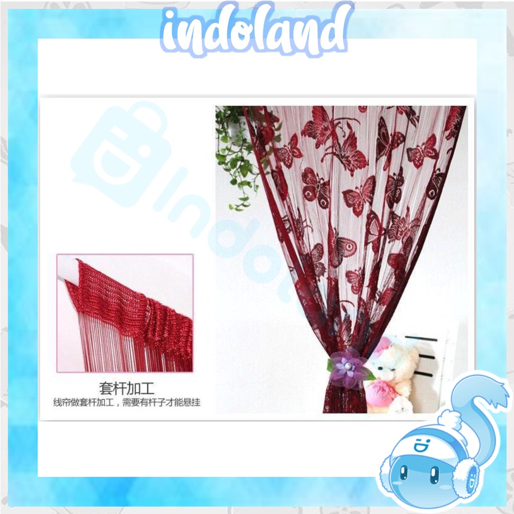 ☀ INDOLAND ☀ R211 TIRAI BENANG MOTIF KUPU-KUPU BUTTERFLY GORDEN HORDEN RUANGAN UNTUK JENDELA