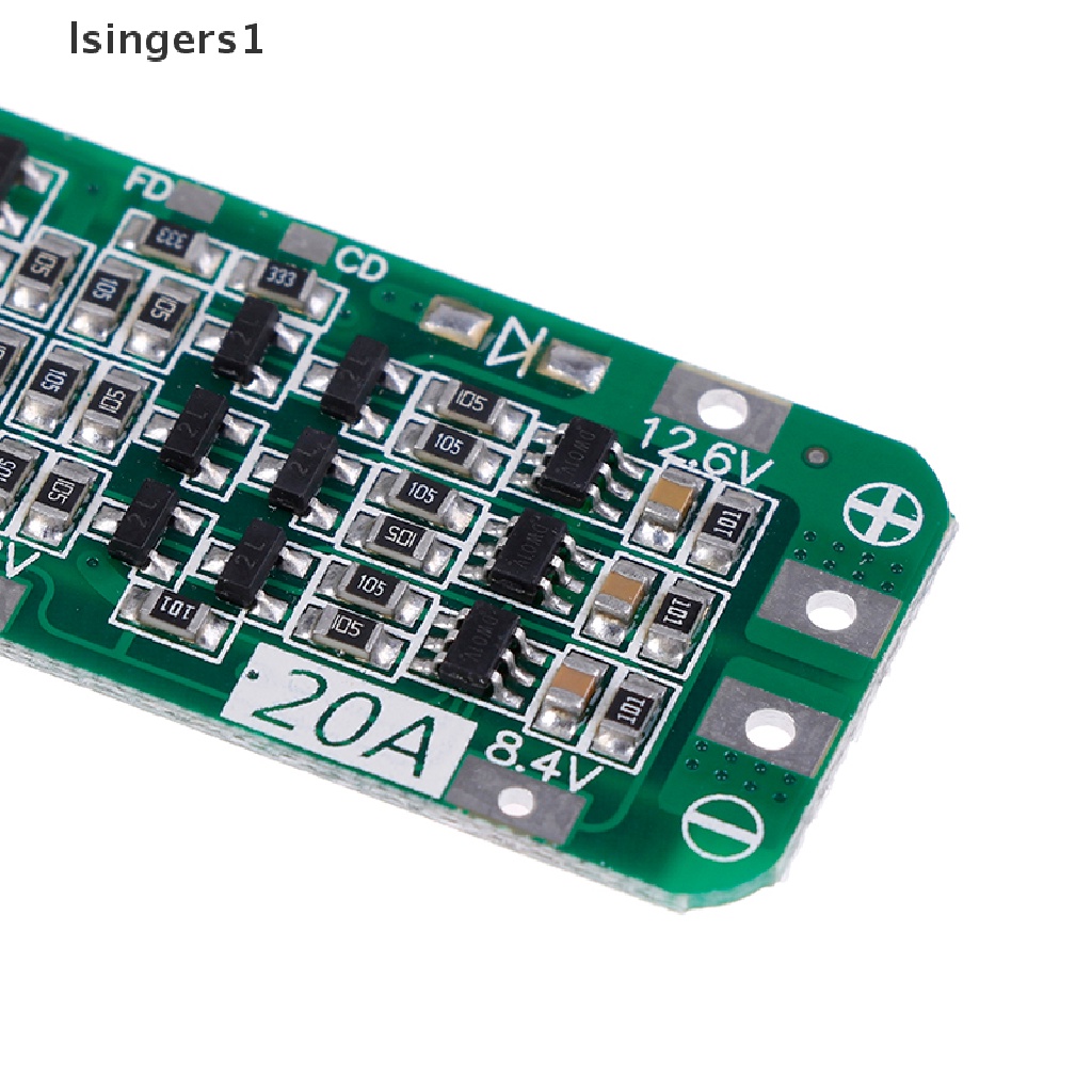 (lsingers1) Papan PCB BMS Pelindung Charger Baterai Lithium Li-ion 18650 3S 20A 12.6V