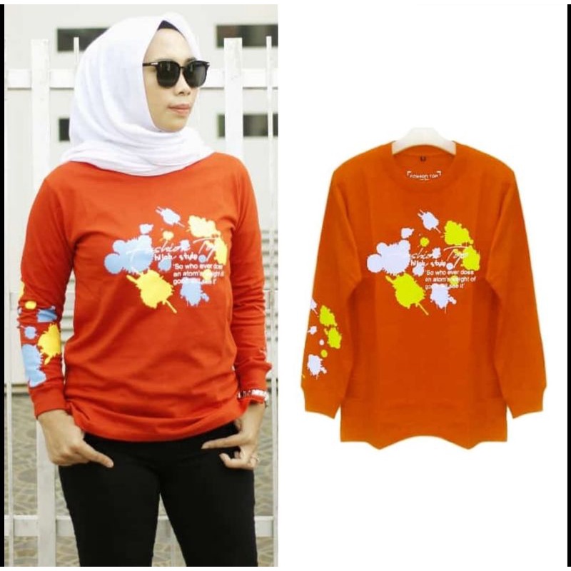KAOS CASUAL JUMBO - MERAH BATA @CANDINNIE