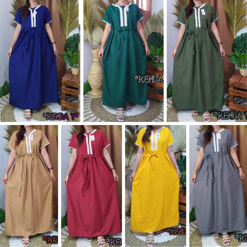 GAMIS DASTER RENDA ARAB POLOS PANJANG RESLETING DEPAN BUSUI FRIENDLY KATUN RAYON MURAH TERBARU