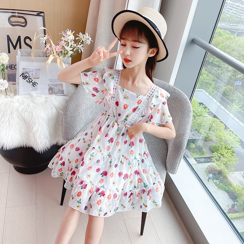 DR65-Dress Anak Perempuan Chiffon Flower Kesli