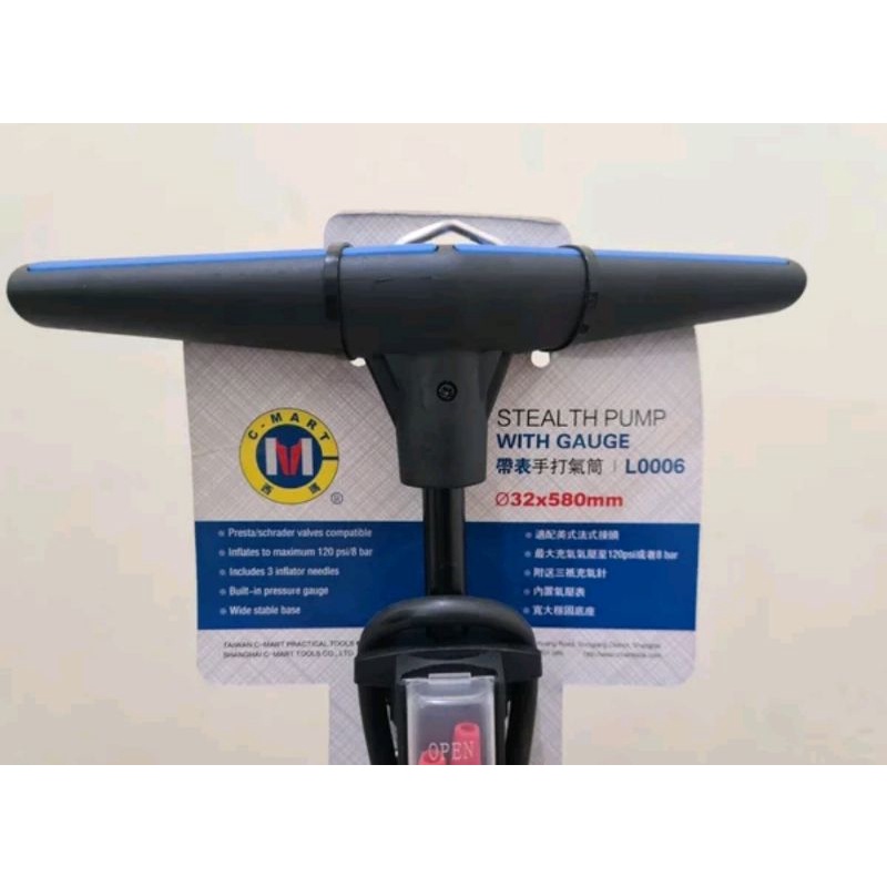 Pompa Lantai C-MART TOOLS High Pressure Floor Pump Sepeda - Motor Mtb Road Bike Seli pompa sepeda motor pompa murah