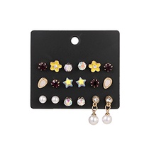 LRC Anting Set Fashion Color Mixing 9 Pairs Of Animal Love Earrings K50506