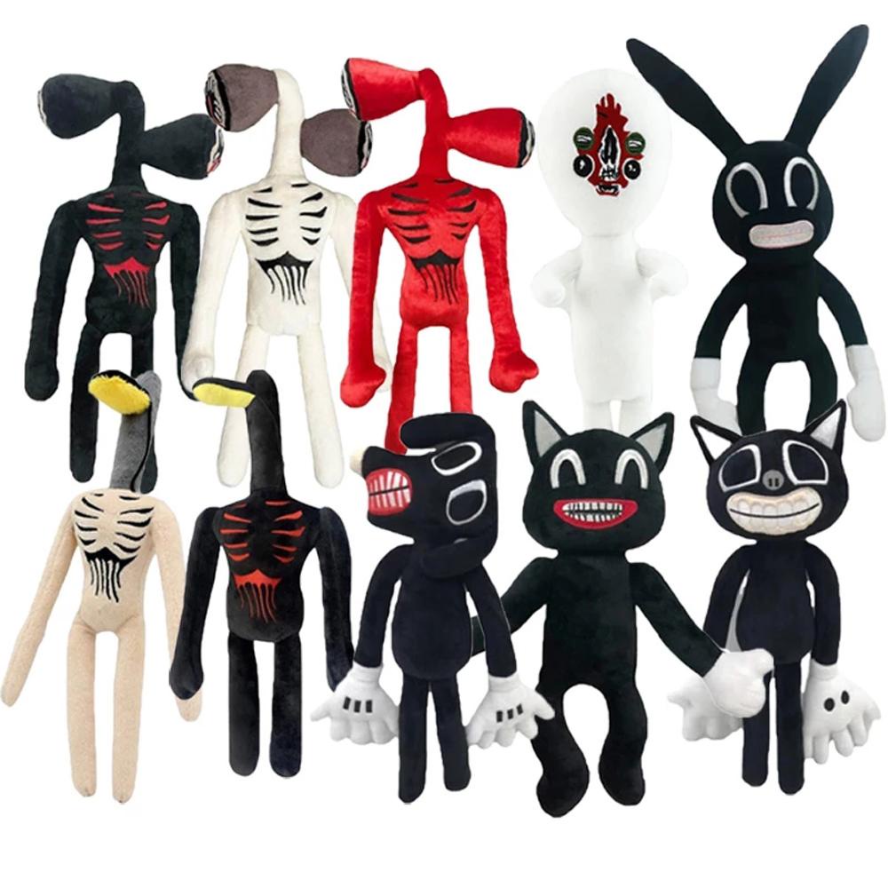 Lanfy Siren Kepala Hadiah Natal Boneka Binatang Putih Hitam Peluches Mainan Anime Plushie Kartun Kucing Sirenhead Boneka Boneka