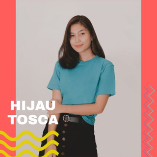  BAJU  POLOS  WANITA HIJAU TOSCA  KAOS POLOS  WANITA KAOS 