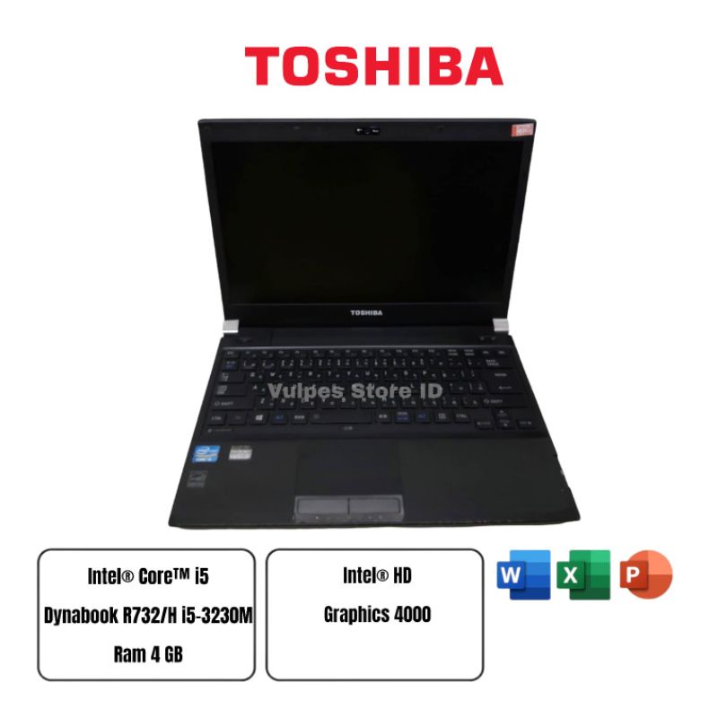 Laptop Toshiba R732 intel core i5 gen 3230M RAM 4GB HDD 320GB