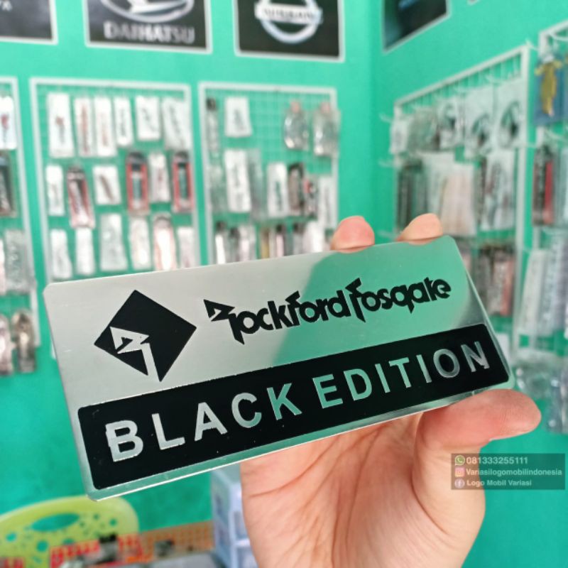 Emblem logo Rock ROCKFORD FOSGATE BLACK edition Mitsubishi Pajero sport Xpander cross stainless