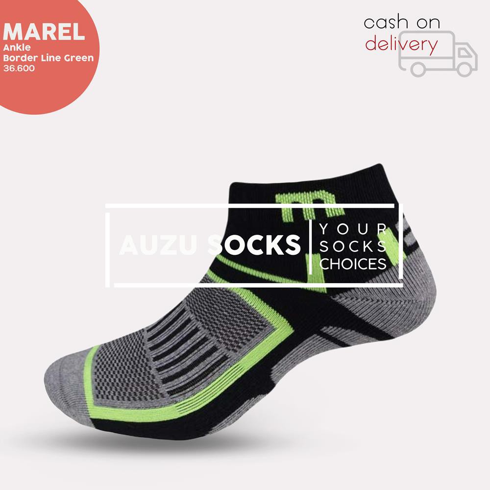 Premium Ankle Socks Border Line Green Sport Marel Kaos  