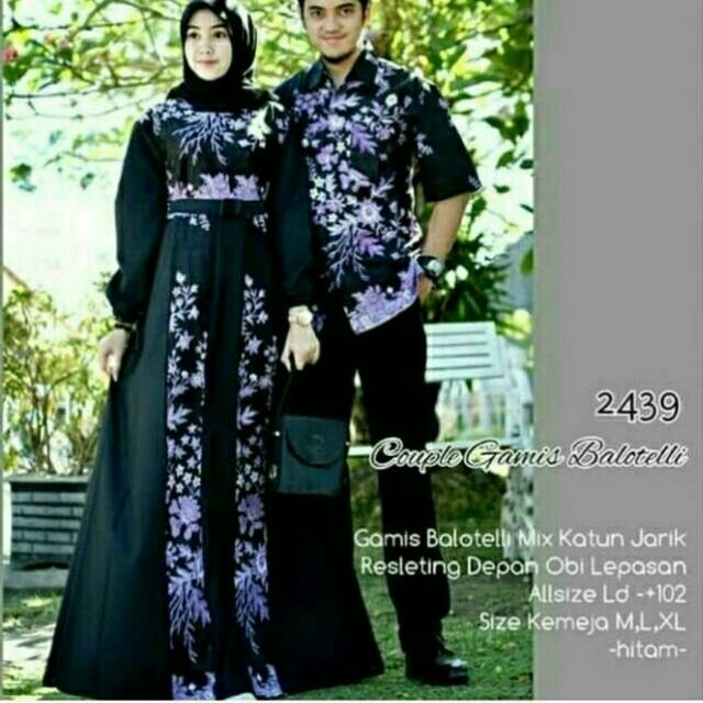 Couple gamis baloteli grosir batik murah