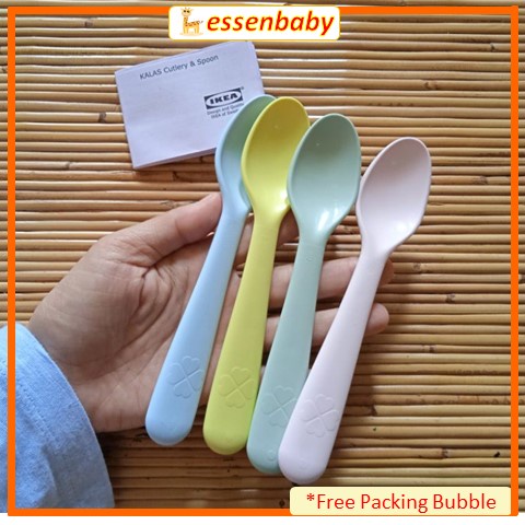 SENDOK plastik makan anak 4PCS WARNA PASTEL