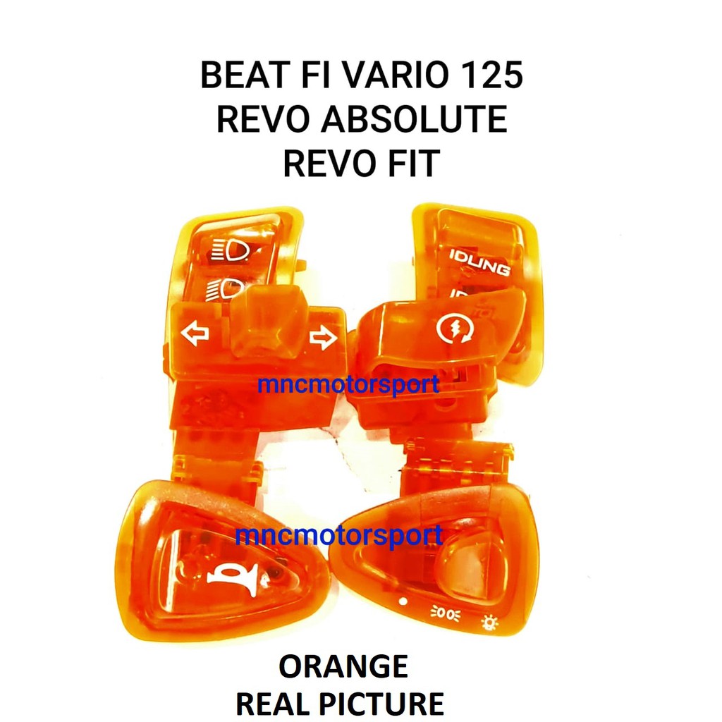 TOMBOL SAKLAR BEAT FI REVO ABSOLUTE VARIO 125 ORANGE TRANSPARAN