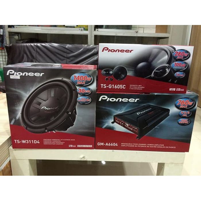 PAKET AUDIO PIONEER SPEAKER SPLIT POWER SUBWOOFER DOUBLE COIL