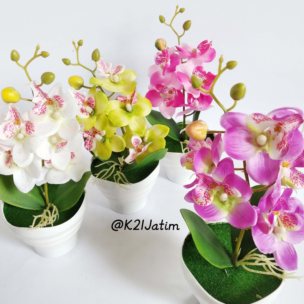 VB03 Vas Bunga Plastik Motif Renda Artificial Flowers Pajangan Kafe