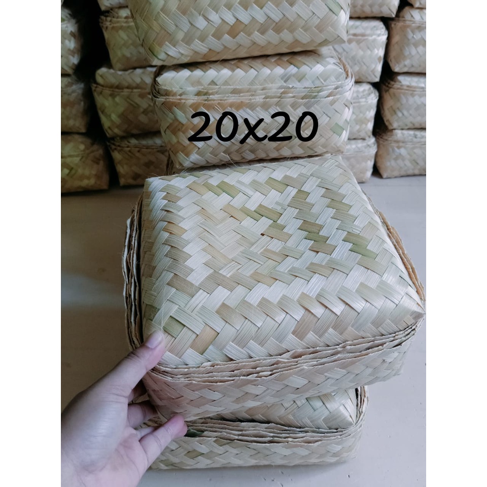 Besek Bambu 20x20 Sepasang Grosir Murat Tempat Nasi Kotak Hampers