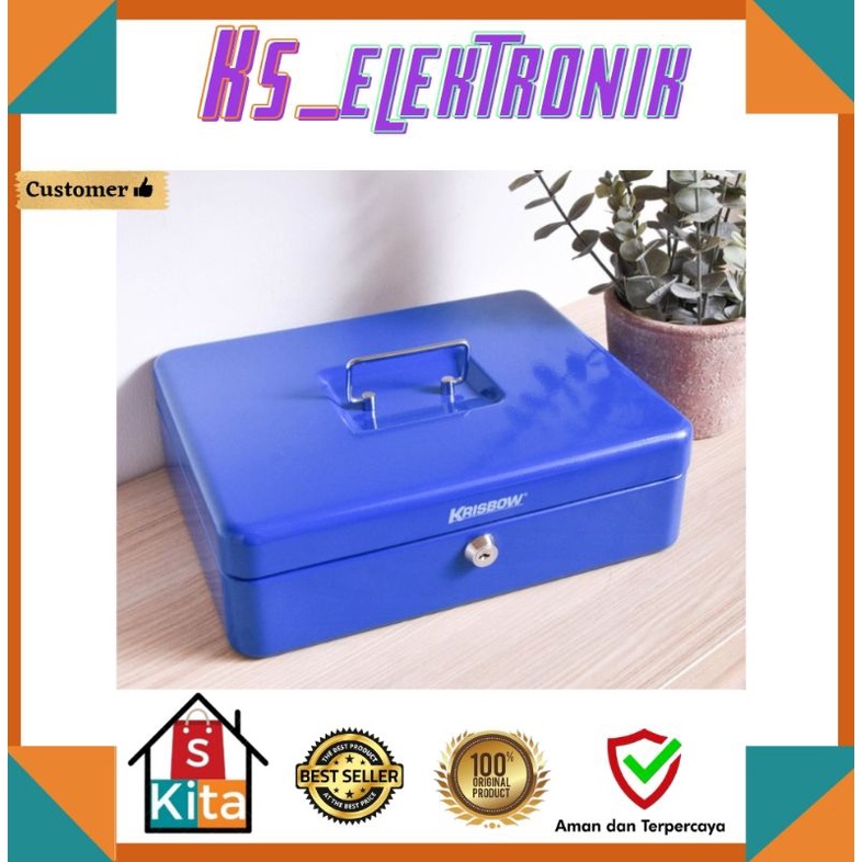 Cash Box 30 Cm Krisbow kotak tempat simpan uang Brankas mini Safe Box Brankas Uang
