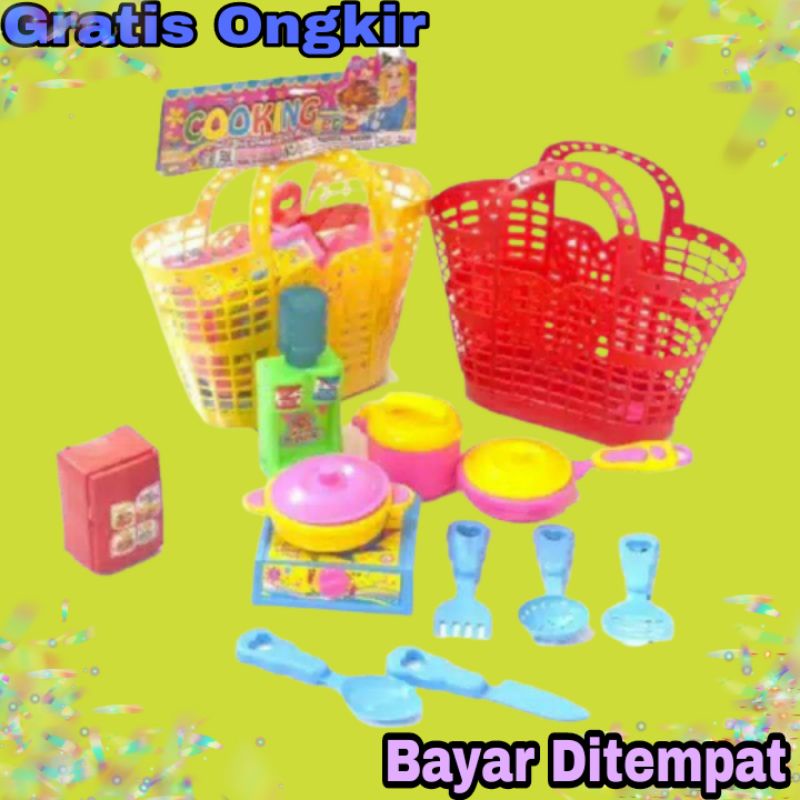 Mainan Keranjang Masak Masakan Anak Perempuan Kitchen Set Bahan Plastik