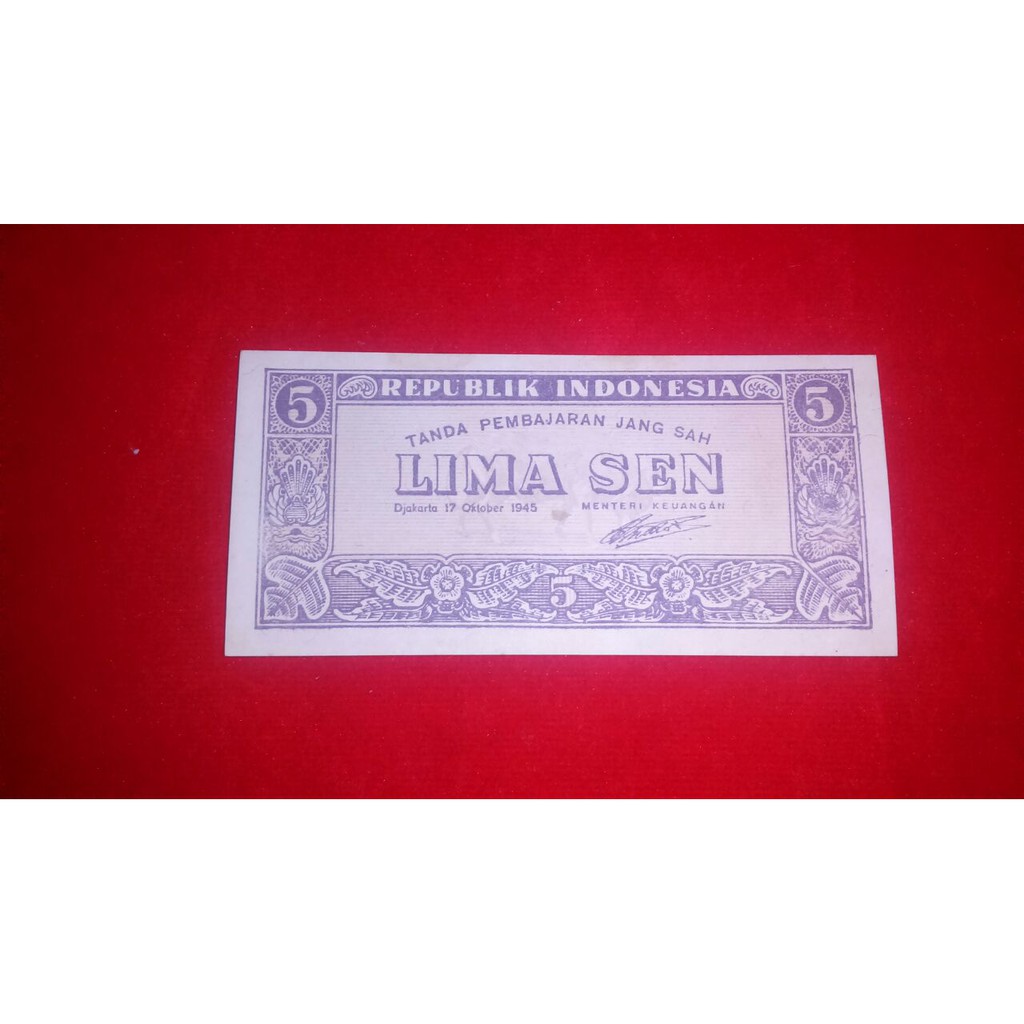 

uang kertas 5 sen 1945