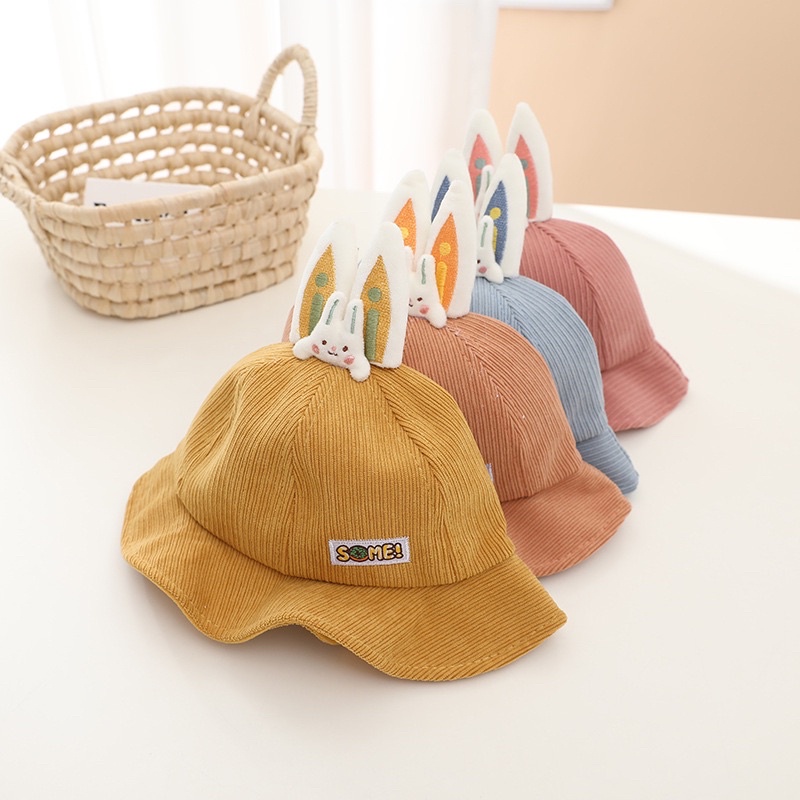 Topi Bucket Anak Bayi Perempuan Import Model RabbitSome / aneo