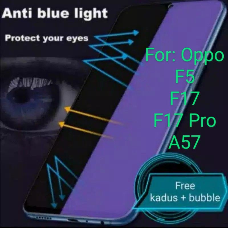 Oppo F5 F17 Pro A57 Antigores Tempered Glass Anti Blue light Screen Guard protector TG