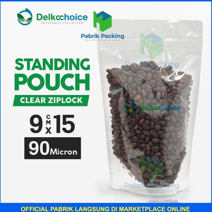 STANDING POUCH CLEAR ZIPLOCK PLASTIK KLIP KANTONG MAKANAN MURAH 9x15