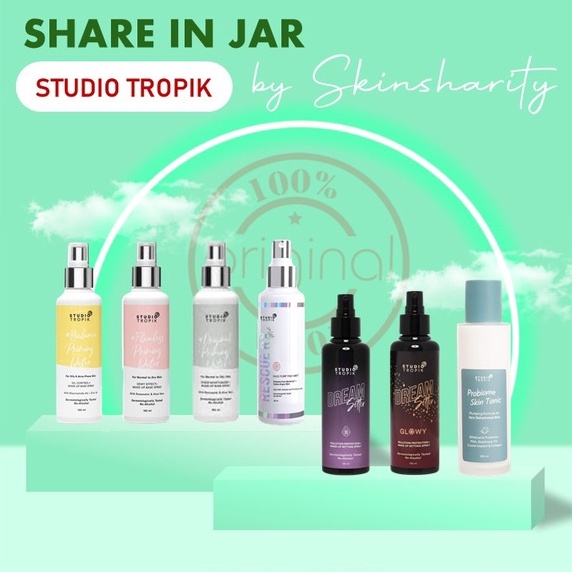 [SHARE IN JAR] STUDIO TROPIK  Flawless Original Balance Dreamsetter Glowy Rescue RX Face Mist Probiome Skin Toner