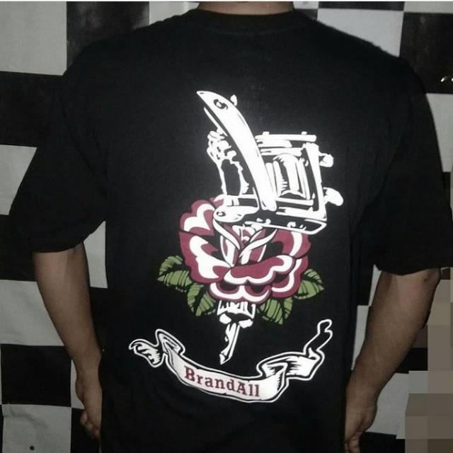 Kaos BrandAll Mawar & Mesin Tattoo