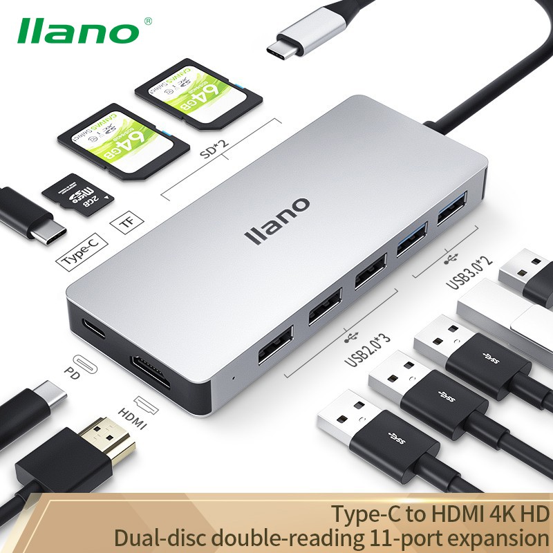 

llano Hub Adapter 11 in 1 Tipe C HUB USB C
