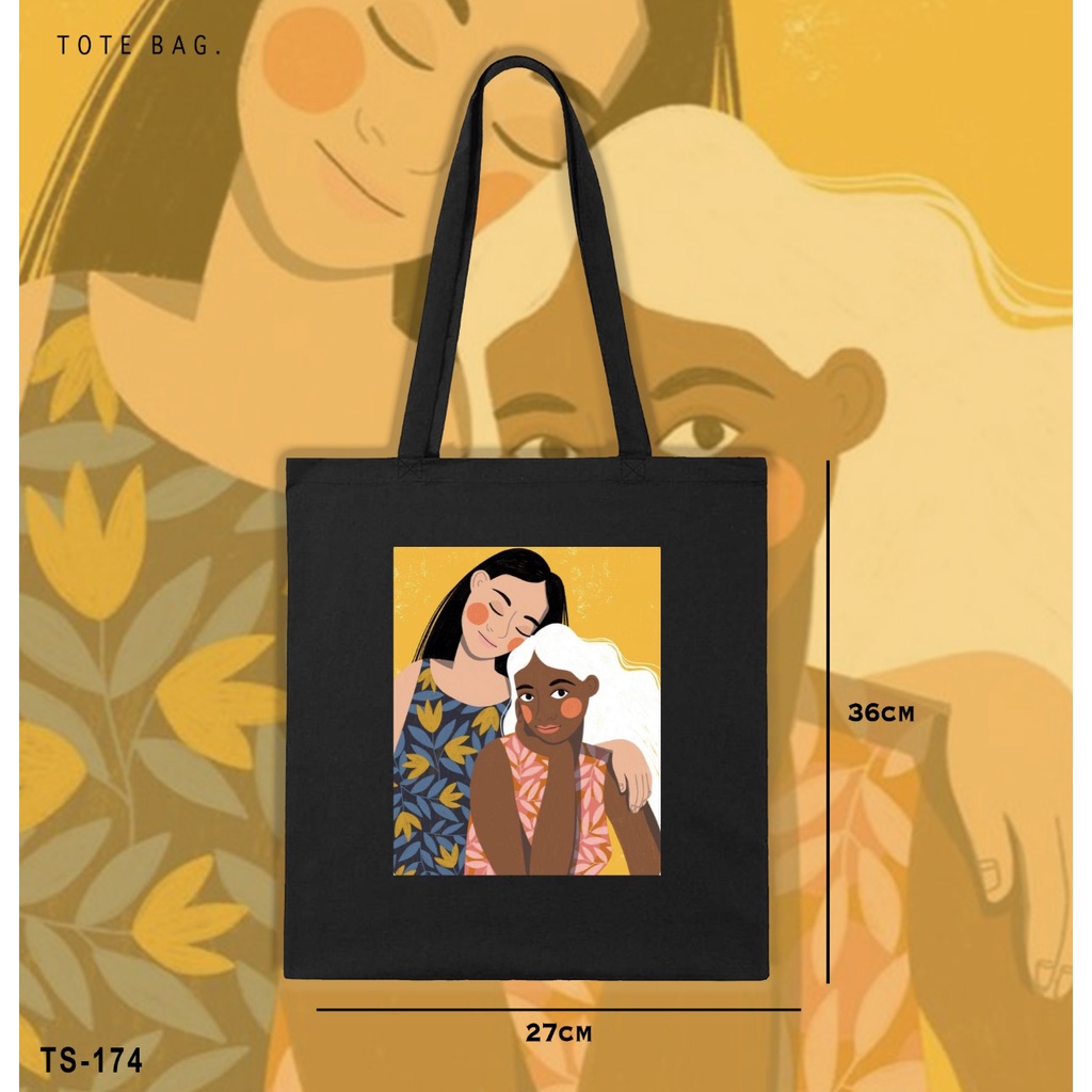 TOTE BAG WANITA BEDIFFERENT TWIN / TAS SOUVENIR / BAHAN GAMBAR AWET