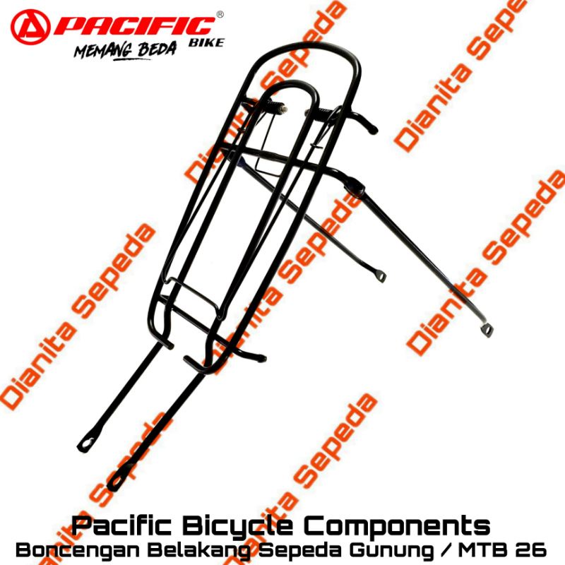boncengan sepeda anak belakang rak bagasi sepeda gunung MTB Uk 26 inchi hitam pacific