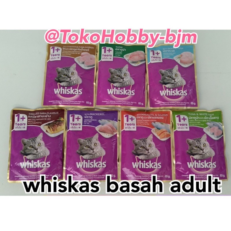 Whiskas pouch adult perSACHET / 1+ years makanan basah kucing cat wet food