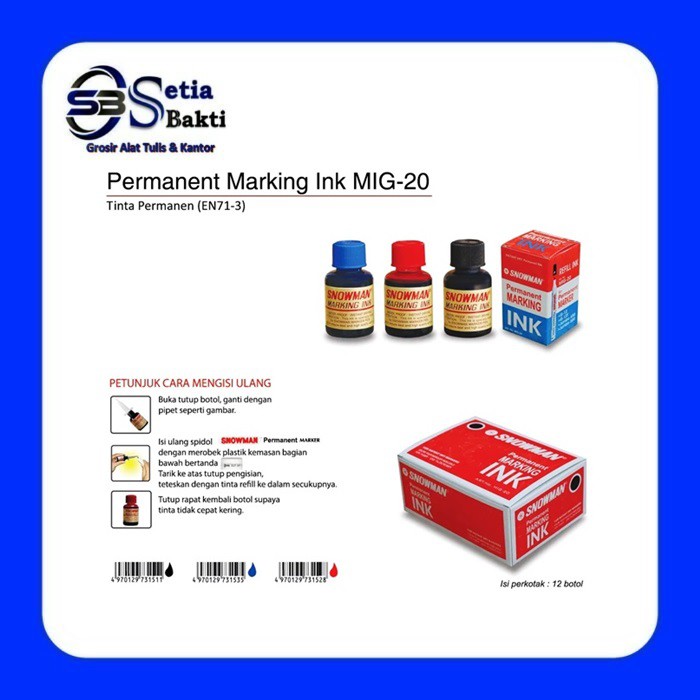 

SNOWMAN Refill Tinta Spidol Permanen Marker - 1 Pcs