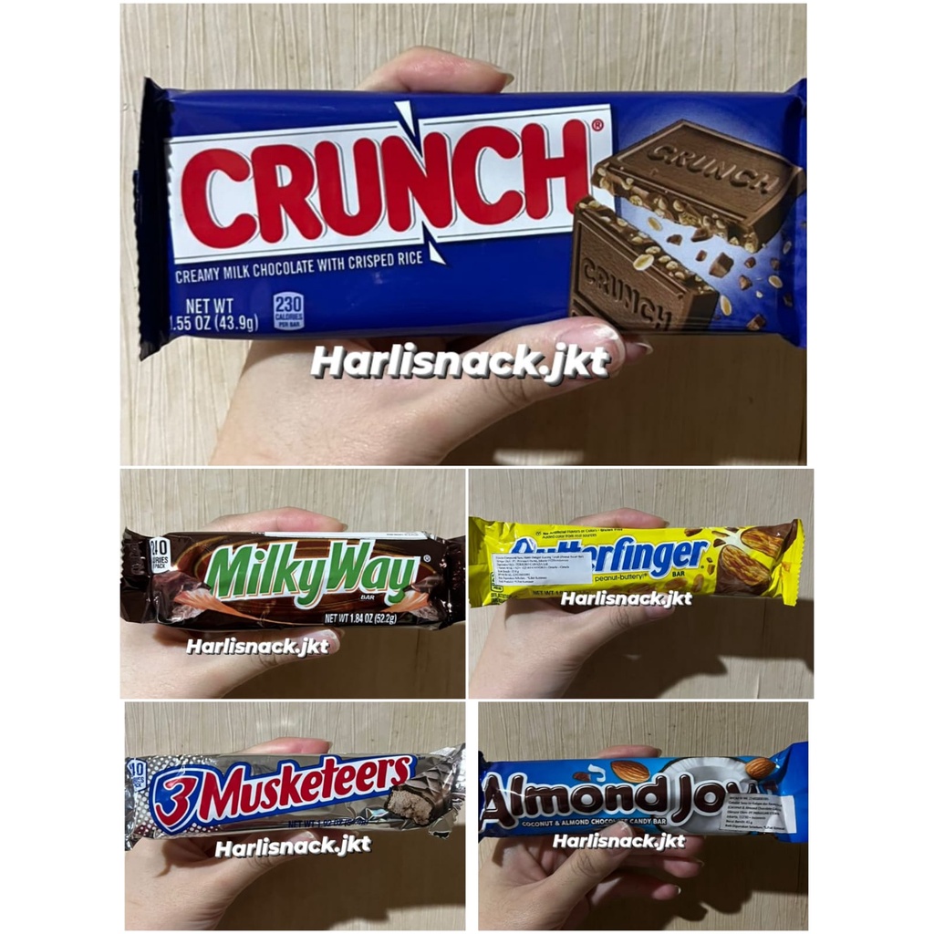 

BUTTERFINGER PEANUT BUTTER BAR / MILKYWAY BAR / ALMOND JOY COCONUT AND ALMOND CANDY BAR / 3 MUSKETEERS / NESTLE BYHARLI