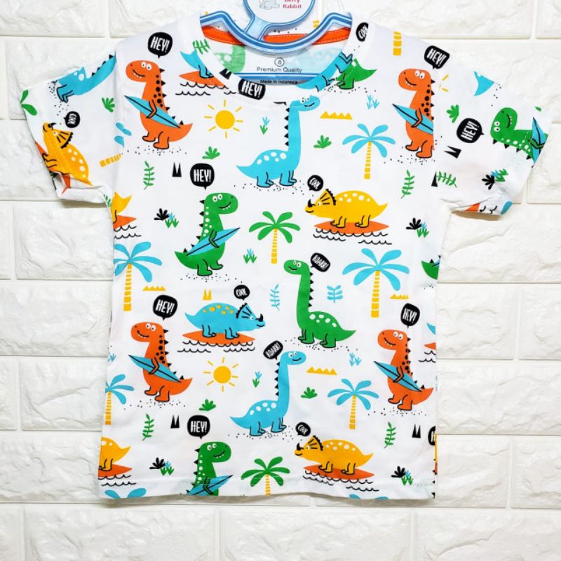 Kaos Anak Laki Laki Gambar Dinosaurus, Baju Anak Dinosaurus
