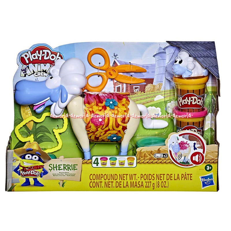 Play-Doh Animal Crew Sherrie Shearin Sheep Toy Mainan Lilin Playdoh Domba dengan Suara