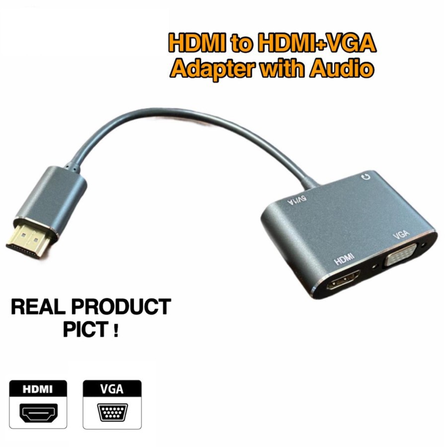 HT090 − multimedia kabel to multimedia kabel+VGA Adapter with Audio