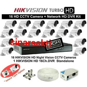 Murah Paket cctv 16 Camera Hikvision Turbo HD 2MP ( Komplit ) ORIGINAL