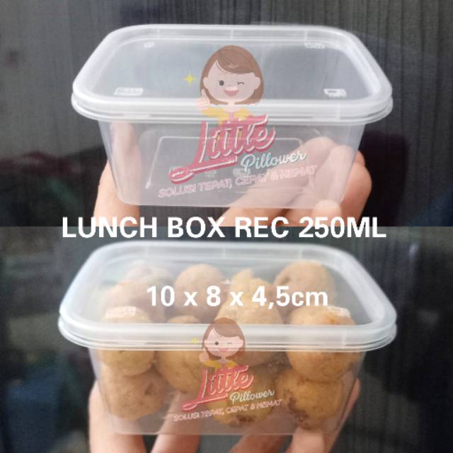 (ISI 25PCS - REC 250) Lunch Box Mini Rec 250ml - Thinwall Kotak Makan Mini