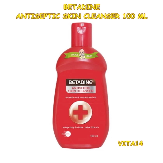 VITA14 SABUN PEMBERSIH ANTISEPTIK BETADINE ANTISEPTIC SKIN CLEANSER 100 ML exp bln 10 2023