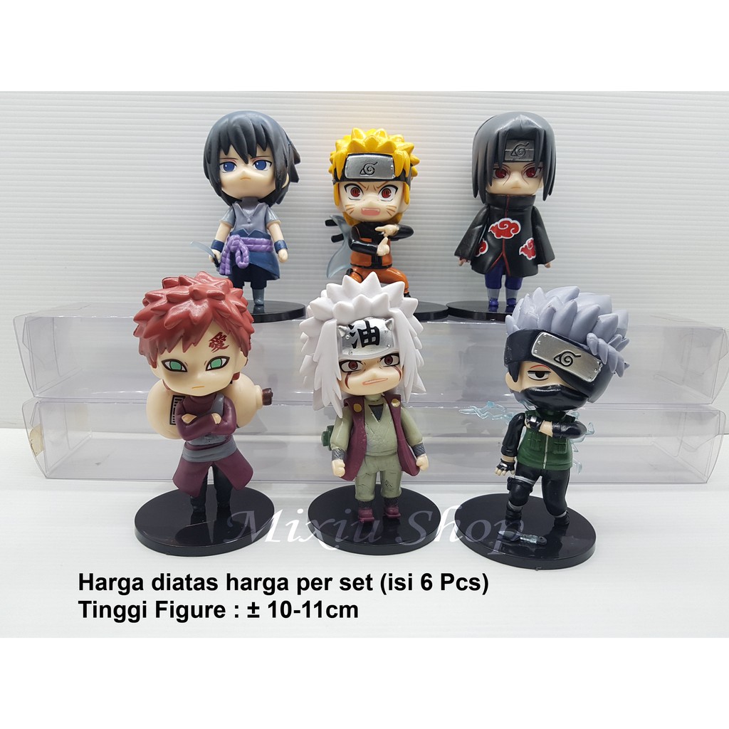 Naruto Chibi Isi 6 Jiraiya Sasuke Kakashi Gaara Itachi Stz Action Figure Shopee Indonesia
