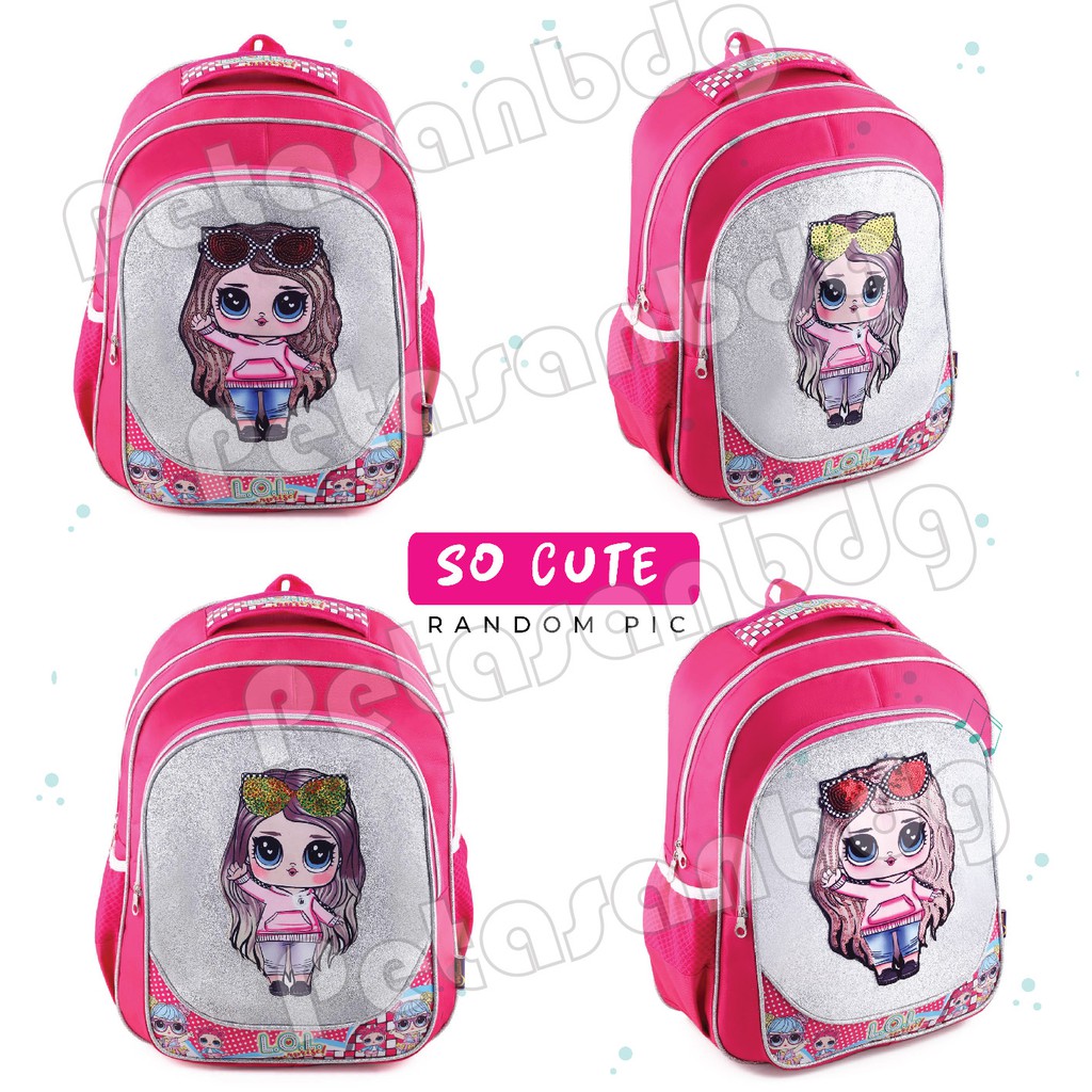 PTS - Ransel Sekolah Anak SD Perempuan Karakter LOL SURPRISE - Ransel Glitter LED MUSIC - SAY HI