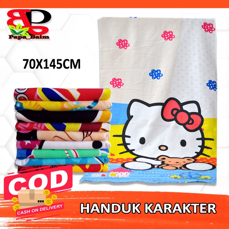 Handuk Karakter Ukuran Jumbo70x140 Tebal Motif Lengkap