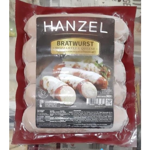 

Hanzel Bratwurst Mozzarella Cheese 360 gr / Sosis Keju Mozarella